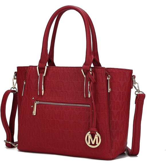 red shoulder handbag